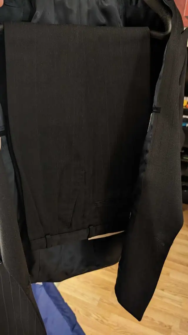 FS: Like NEW Men's Suit (black w blue pin stripe) in Men's in City of Halifax - Image 3