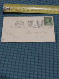 1911 stamped envelope and Christmas card card mailed within US