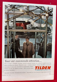 COOL 1960 TILDEN RENT A CAR AD WITH CHEVY IMPALA 4 DOOR HT
