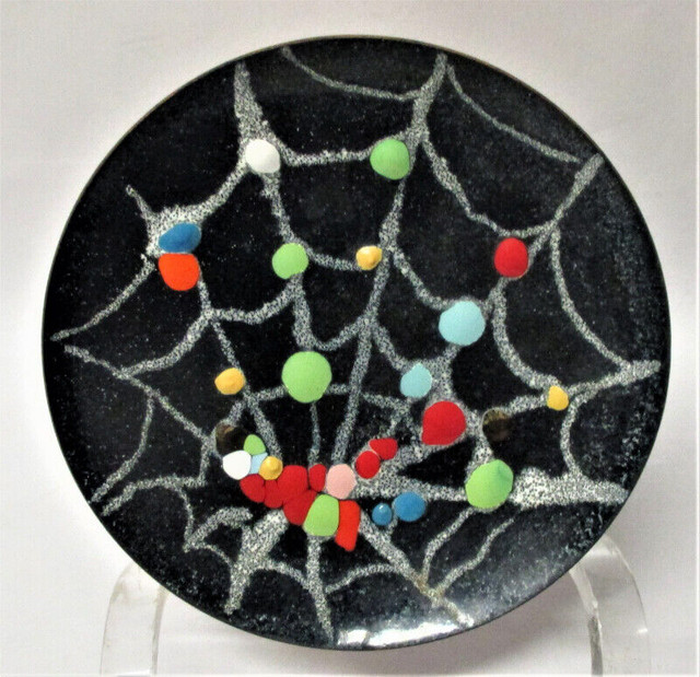 Vintage Mid Century Modern Art Hand-Made Enamel & Copper 4" Dish in Arts & Collectibles in Stratford