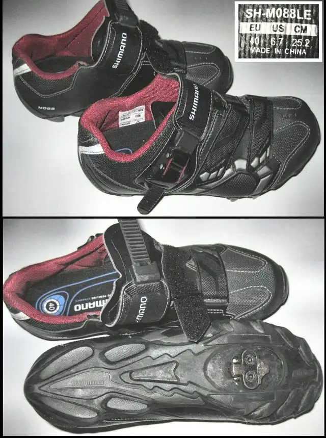 Bikes Shimano Clipless sz. 40 Shoes w/SPD Cleats
