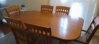 Dining Table with 6 Chairs (2 Arm Chairs) – Seats 6 Comfortably, View more