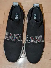 Karl Lagerfeld Paris Mirren sequin slip on embroidered sneaker