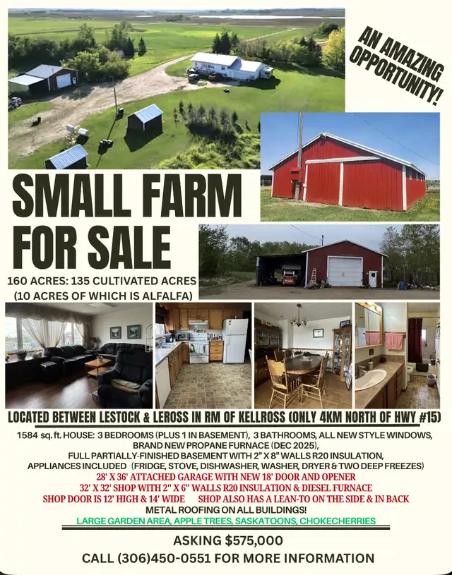 Small Sask. Farm For Sale