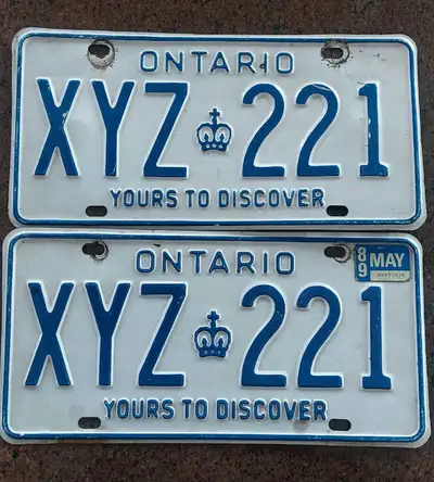 PAIR OF ONTARIO CANADA LICENSE PLATE, View more