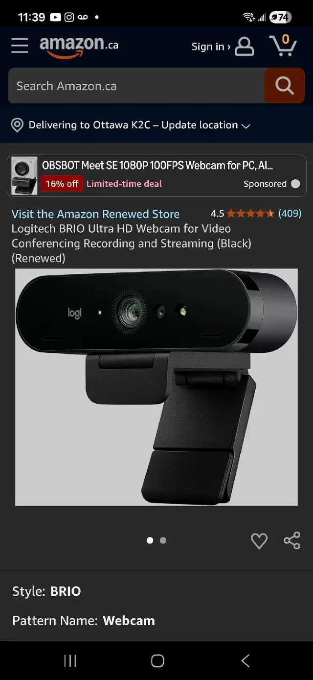 Logitech (BRIO Ultra HD Webcam)65565388222467121