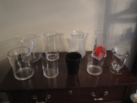 10 GLASS VASES AVAILABLE - DIFFERENT SIZES AND SHAPES