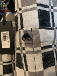 Moose Knuckles Womens Medium Black/Grey Plaid Jacket