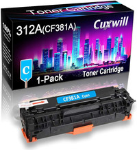 Cuxwill Cyan Compatible 312A CF381A Toner Cartridge Used for HP