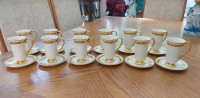 12 Beautiful Coffee/tea tall cups with saucersMade in Californi