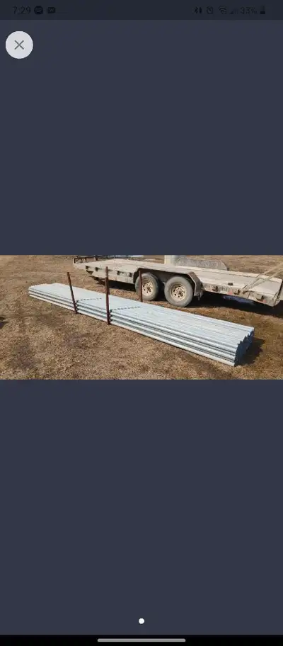 2.25 inch 1/16 wall pipe. 19 foot long. Its galvanized. Very light weight. Can Be used as antenna to...