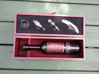 Wine Bottle Casket - Cherry Coloured Wood