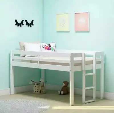 Loft Twin size Bed Jasper by Alaterre Furniture, White, View more