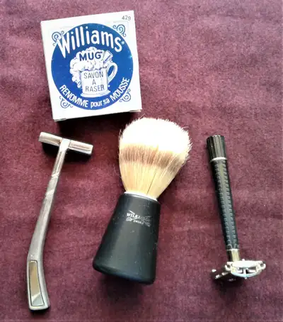 Williams Mug,Shick Razor,Wilkinson Brsh, 80's right-handed Razor, View more
