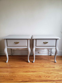 Stunning Refinished Solid Wood Vintage Side Tables / Nightstands