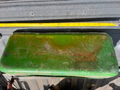 Gas tank possibly John Deere? Tractor outboard I don’t know. Good shape not much rust don’t want to...