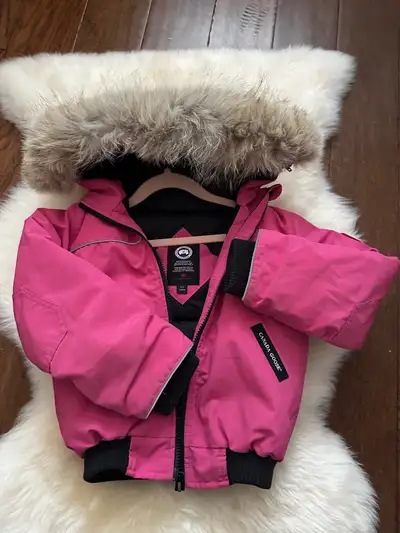 Canada Goose girls’ pink bomber jacket (size 4-5(, View more