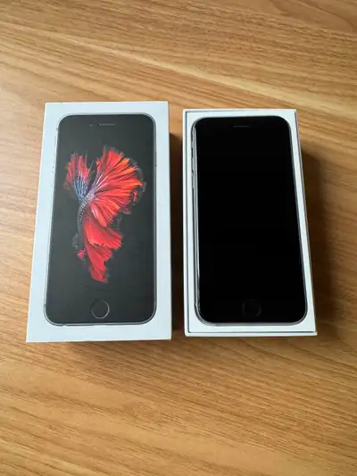 Pristine iPhone 6s in Space Gray. This smartphone has a metal body with a glass front and includes t...