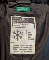 Manteau d'hiver  femme, marque Benetton, taille Small 