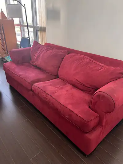 5 searer Red Velvet Sofa bed and Armchair Set, View more