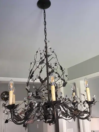Iron and Crystal Chandelier, View more