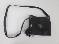 Rachel Roy black shoulder leather bag / sac d'epaule cuir