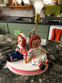 Ceramic Raggedy Ann & Andy Lamp