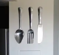 Oversized Metal Spoon Fork Knife Set 3-Piece 