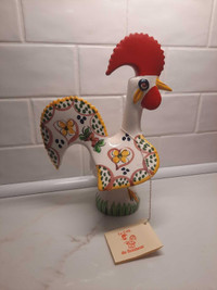 VINTAGE CERAMIC ROOSTER OF LUCK AND HAPPINESS FIGURINE