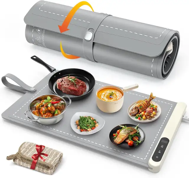 NEW Portable Electric Food Warming Mat Tray 6 Temps/6 Hrs Timer in Kitchen & Dining Wares in Mississauga / Peel Region - Image 2