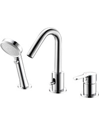 Bathtub Filler Faucet, 3-Hole Deck-Mount Single Lever