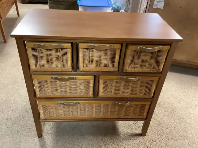 2 Wood and wicker storage units in Bookcases & Shelving Units in Strathcona County - Image 8