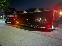 24’ enclosed aluminum car trailer v nose