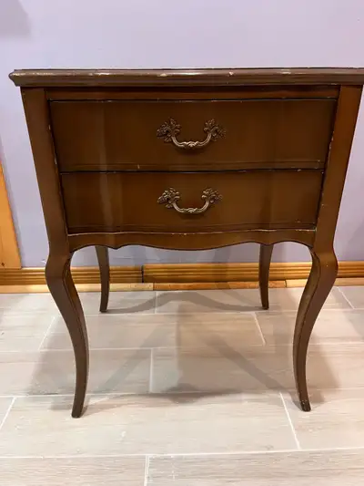 French Provincial Side Table 15”x20”x26” Solid Wood Vintage, View more