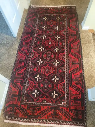 Hand made (Knotted) rug runner