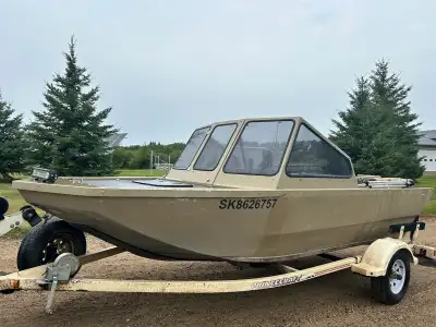 2021 14-foot Bratt Jet Boat for sale. Great shallow-water/river setup with lots of power and protect...