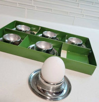 Vintage stainless steel egg cups