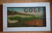 Vintage Stained Glass Golf Window Panel