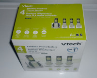 Brand New VTECH cordless phone system 4 handset telephone