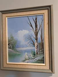 Oil Painting Nice Winter Scene