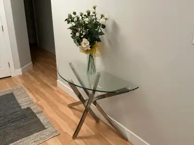 Glass and Chrome accent table, View more