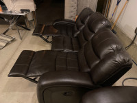 Leather sofa with Leg Rest