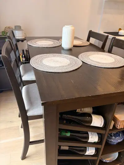 bar height kitchen table with 4 chairs , View more