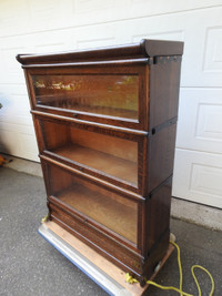 Antique 3 glass level barrister bookcase restored professionally