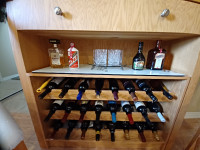 Solid Oak Wood Wine Bar/Cabinet for $325