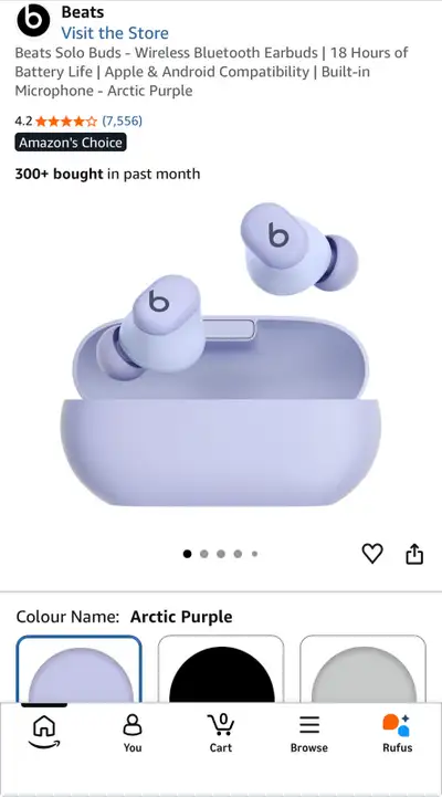 Beats Arctic Purple Ear Buds, View more