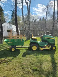 John Deere X384 Lawn Tractor with dump trailer/lawn roller