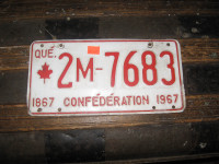 plaque de la confédération de 1967 a 45$ de la rédemption