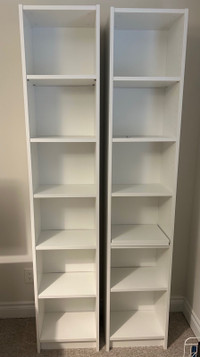 3- White Billy book cases