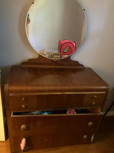Vintage 1940s Art Deco Waterfall Dresser, View more